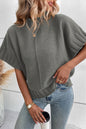 Mock Neck Batwing Sleeve Sweater