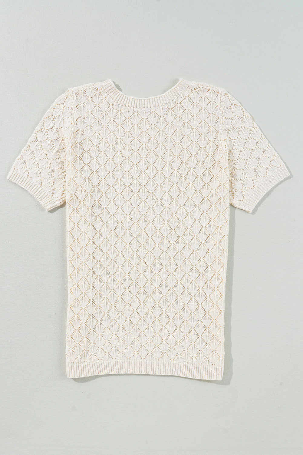 Hollowed Crochet Knit Sweater Tee