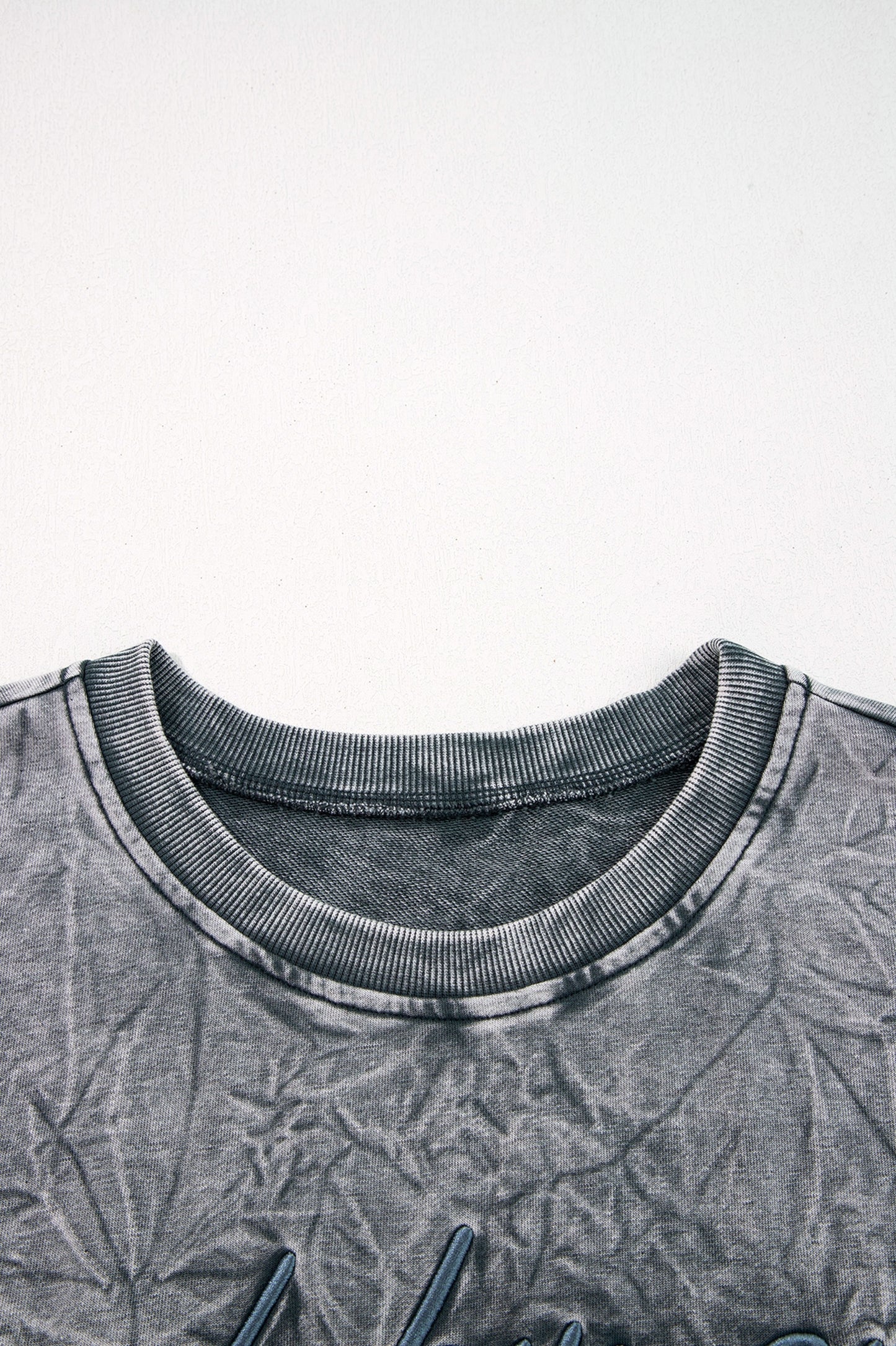 Saved by Grace Embroidered Mineral Wash Loose Sweatshirt