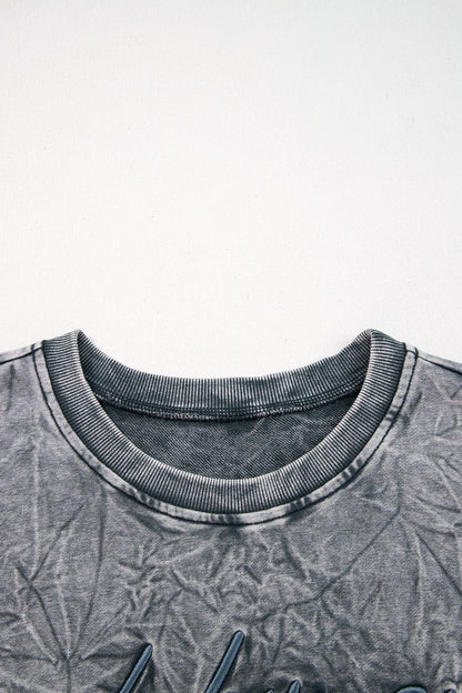 Saved by Grace Embroidered Mineral Wash Loose Sweatshirt