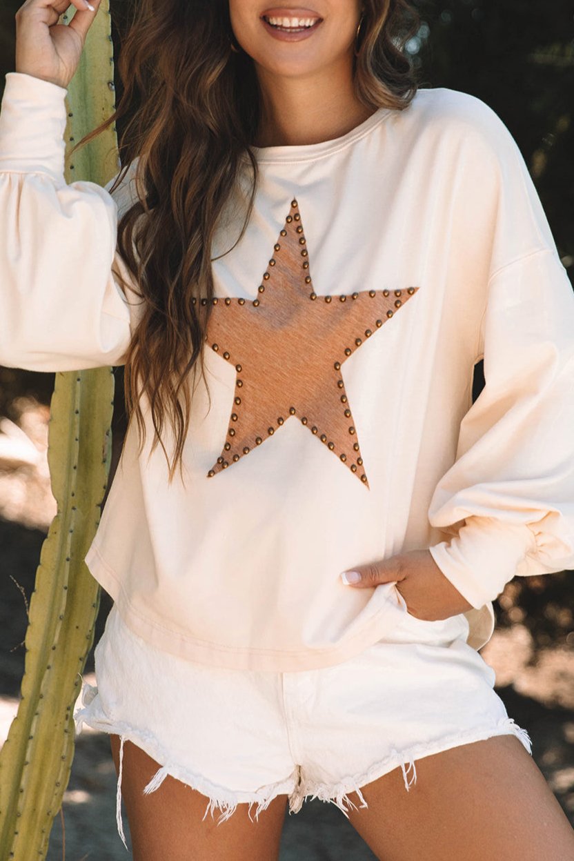 Star Studded Long Sleeve Top