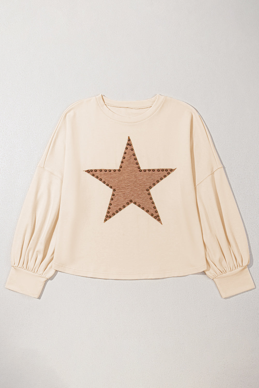 Plus Size Star Long Sleeve Crewneck T-Shirt