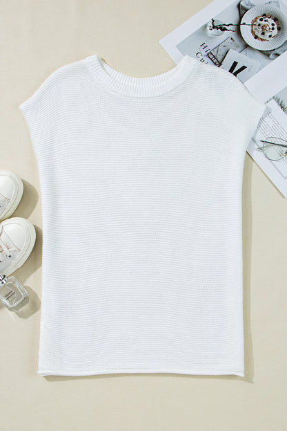 Solid Short Sleeve Sweater Tee