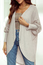 Ribbed Batwing Sleeve Cardigan