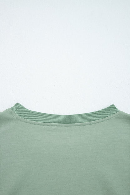 Flower Patchwork Raw Edge Drop Shoulder Top