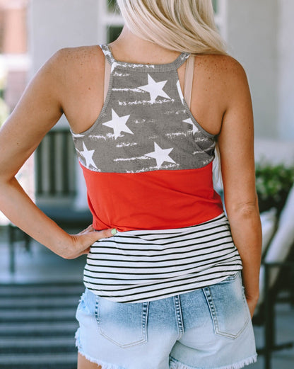 Stars and Stripes Colorblock Top