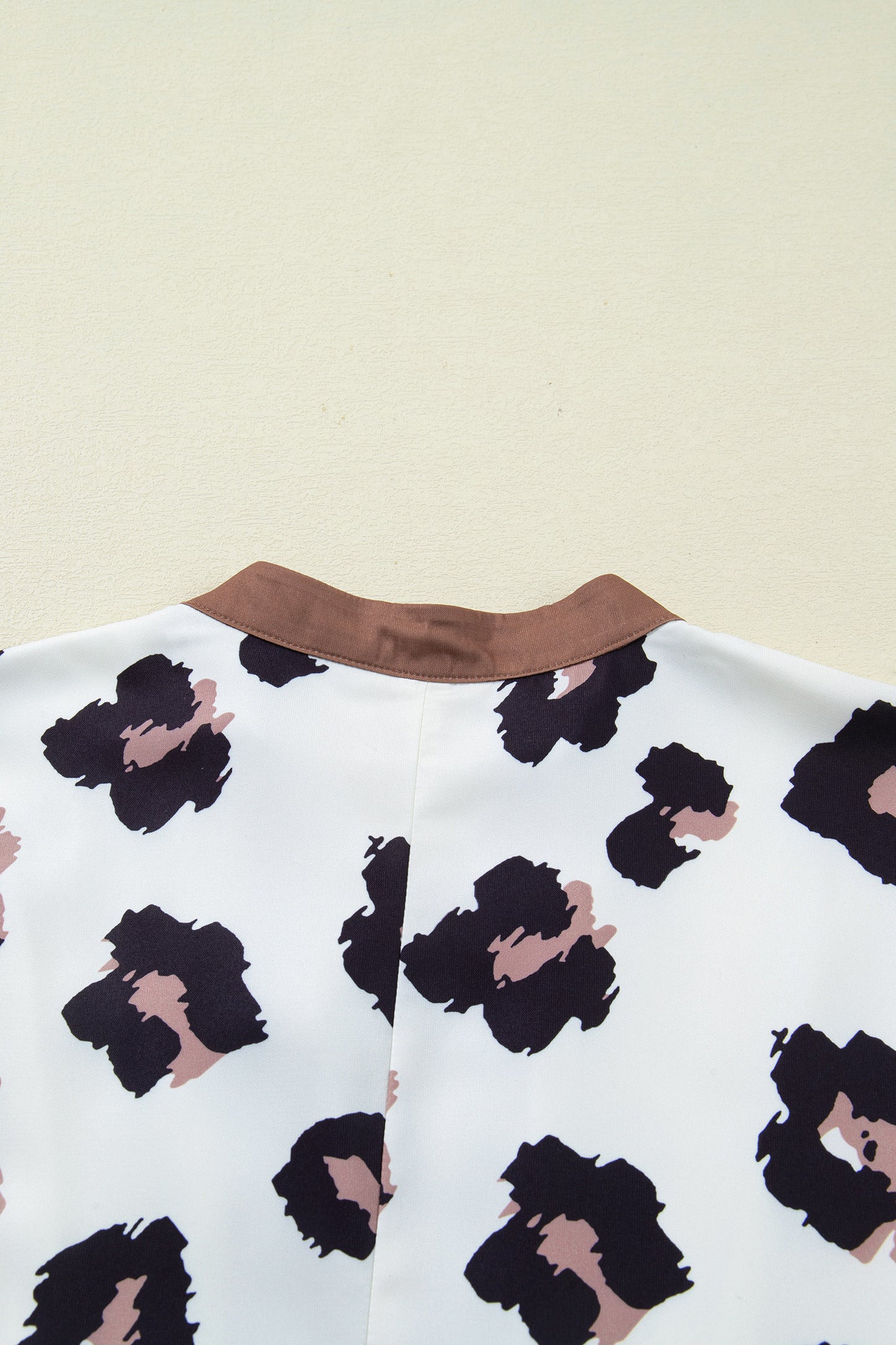 Plus Size Leopard Contrast V-Neck Mini Dress