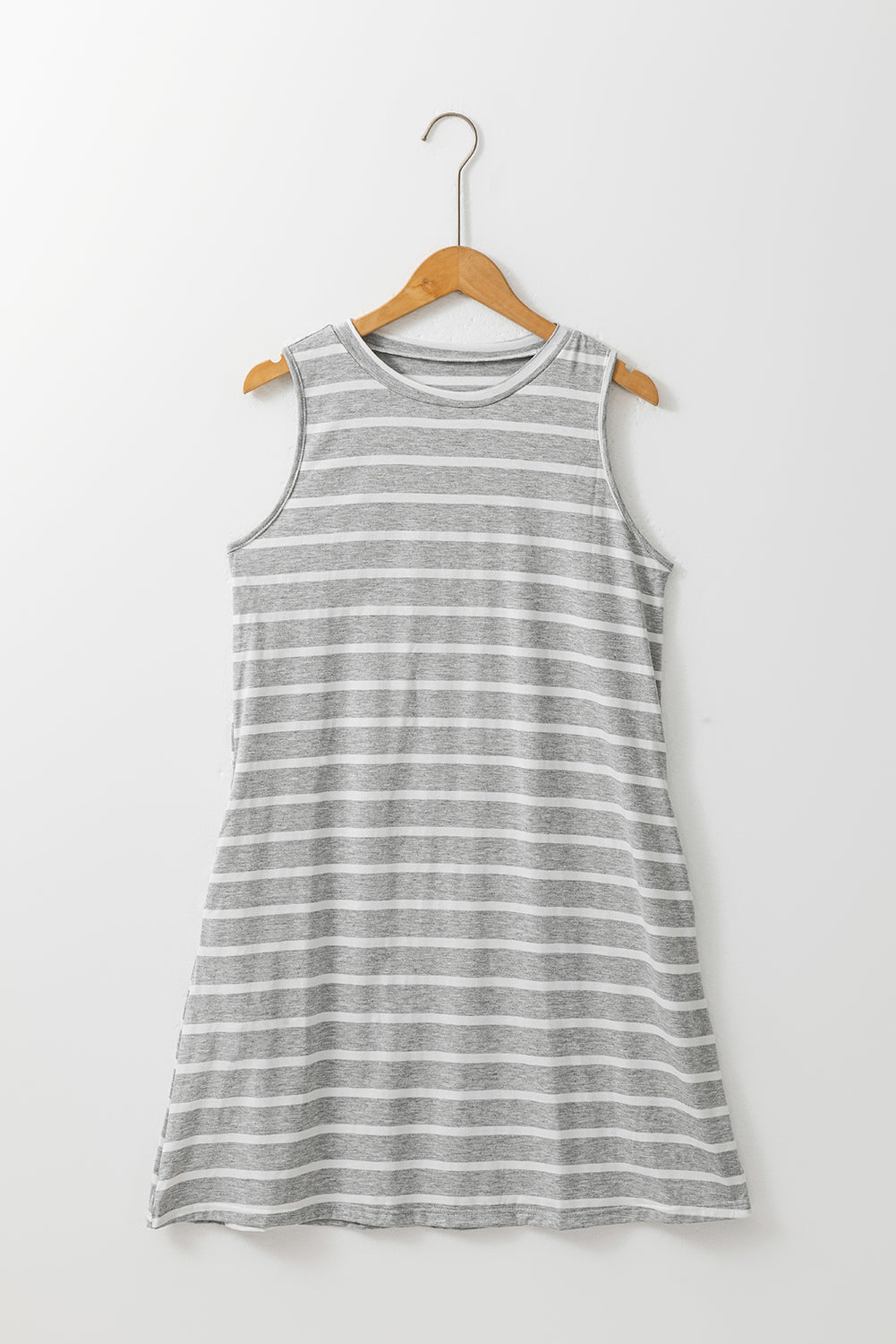 Stripe Sleeveless Pocketed Mini Dress