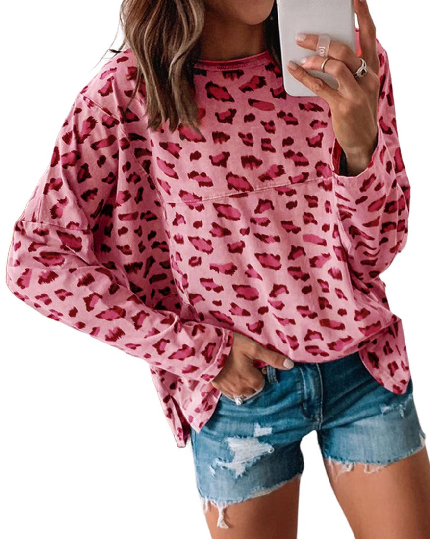 Leopard Loose Long Sleeve Top