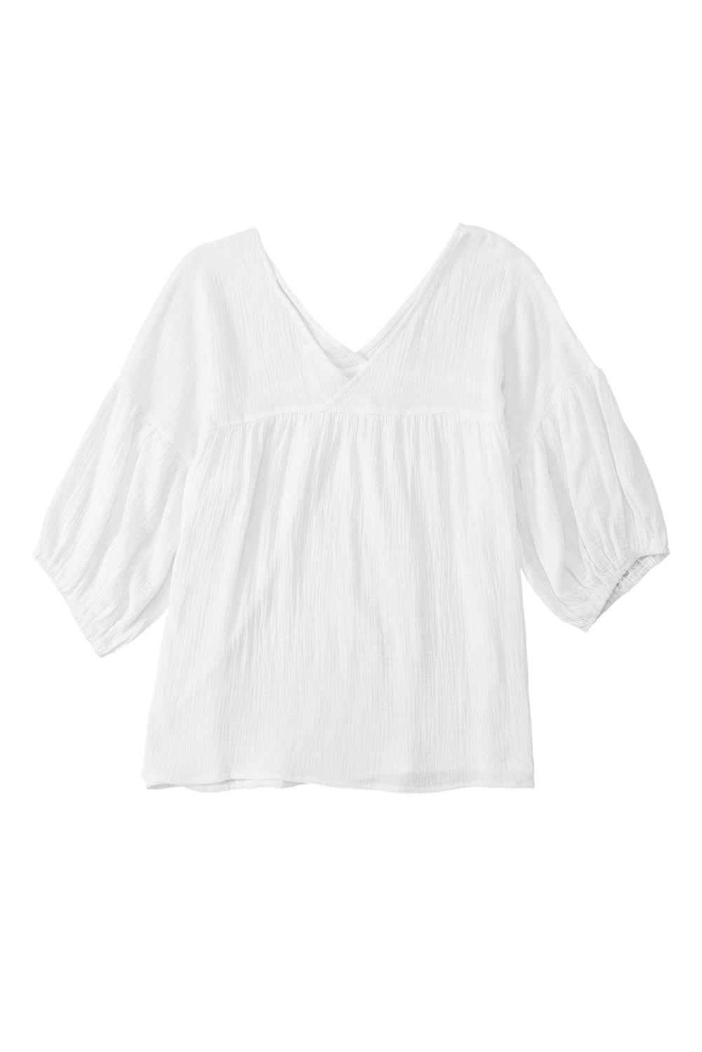 Gauze 3/4 Sleeve Babydoll Blouse