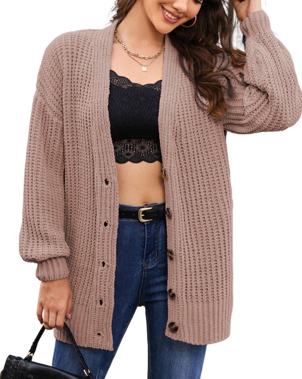 NEW! Essential Buttoned Knitted Cardigan