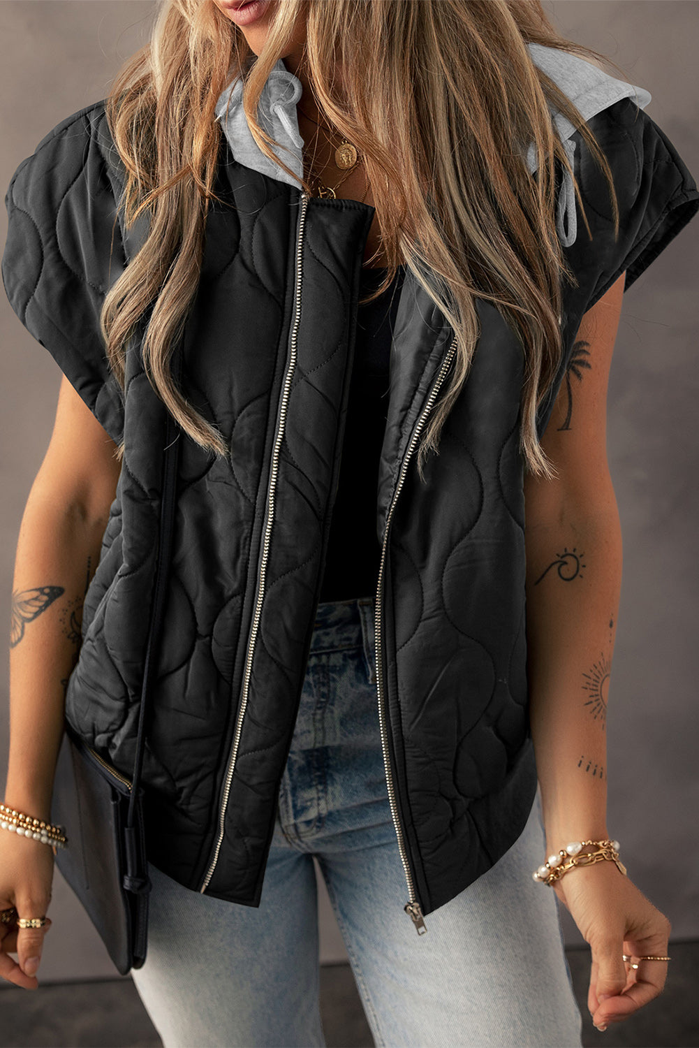 Quilted Hooded Puffer Vest