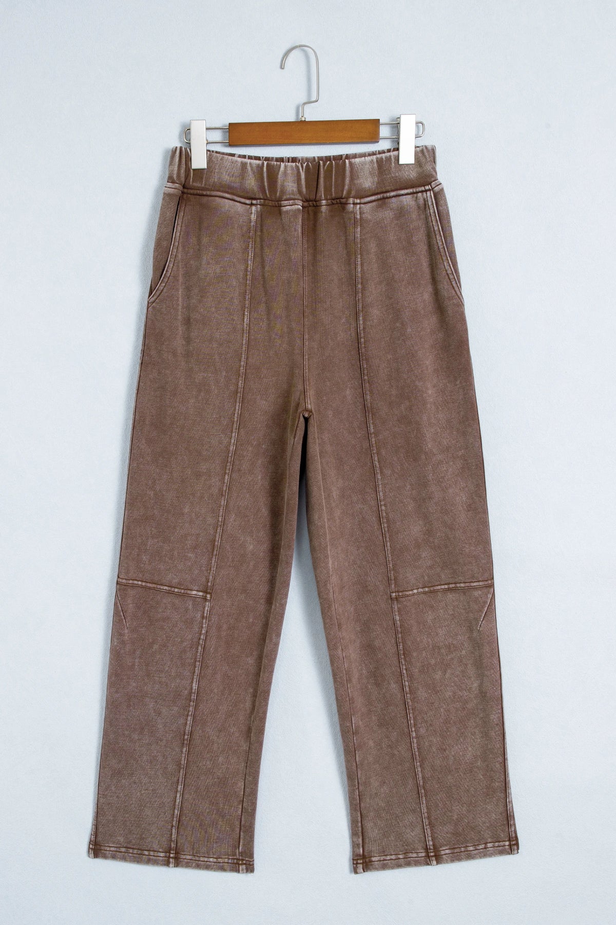 Mineral Wash Elastic Waist Barrel Leg Pants