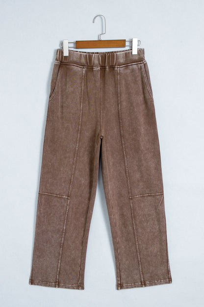 Mineral Wash Elastic Waist Barrel Leg Pants