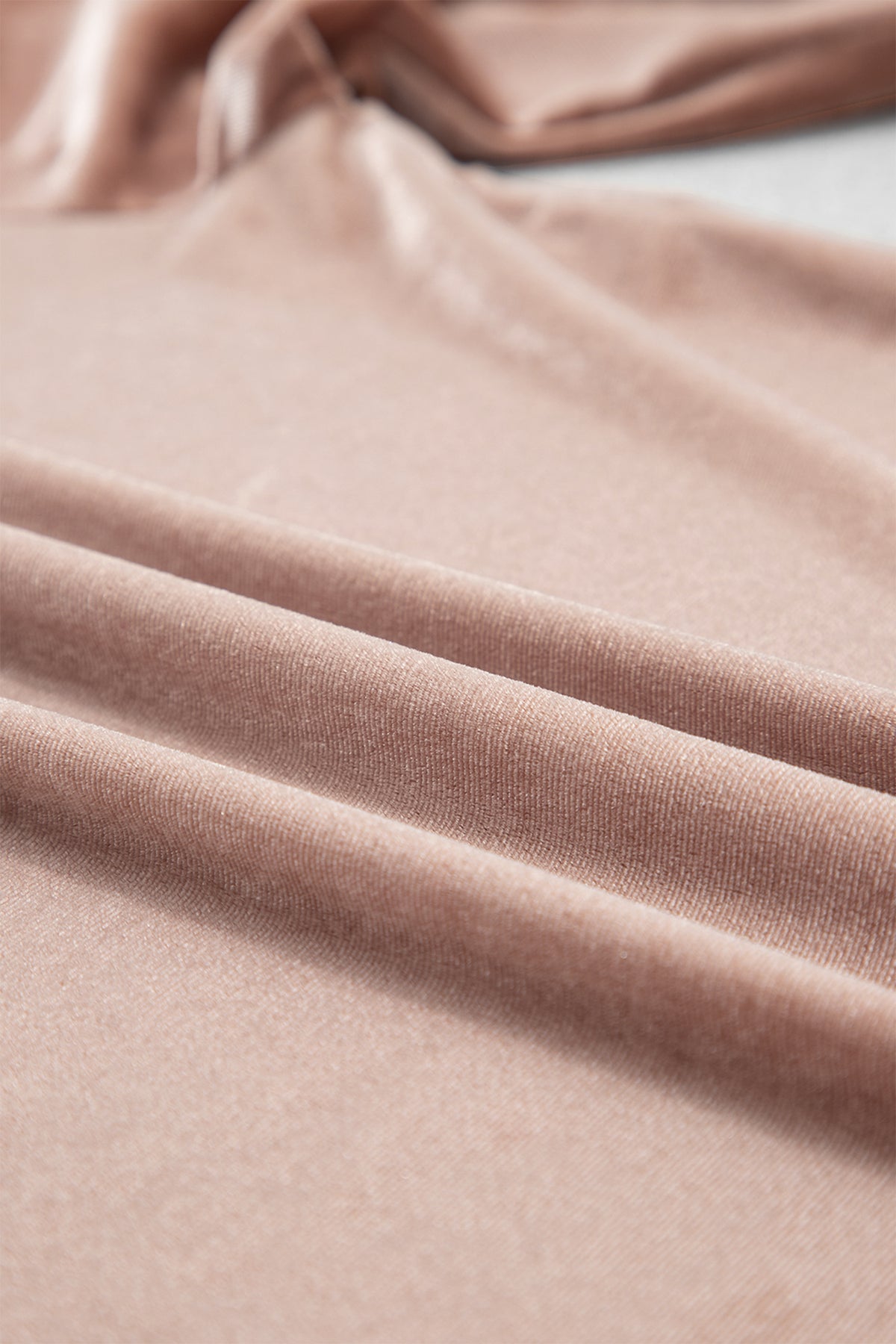 Solid Velvet Frilled Neck Long Sleeve Top