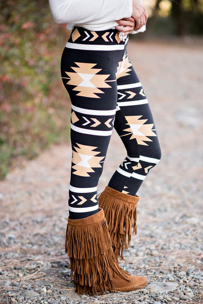 Western Aztec High Waist Leggings