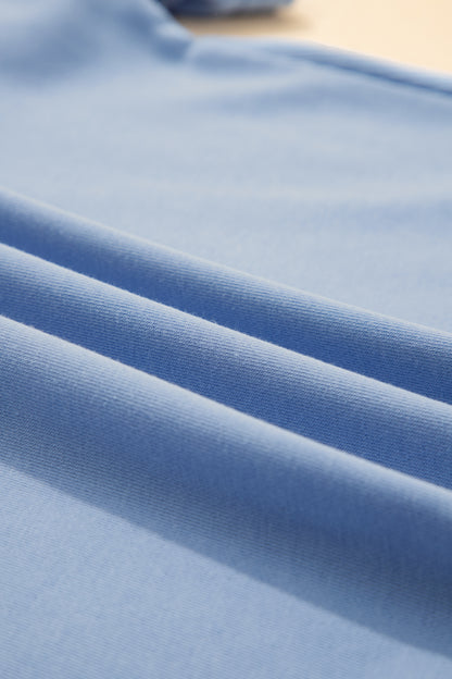 Solid Textured Raw Edge Top and Short Set