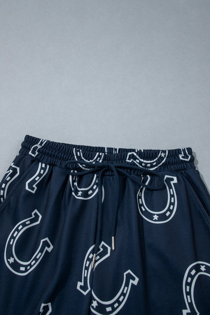 Western Horseshoe Sweatshirt & Elastic Waist Pants Set