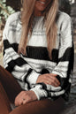 Stripe Puff Sleeve Sweater