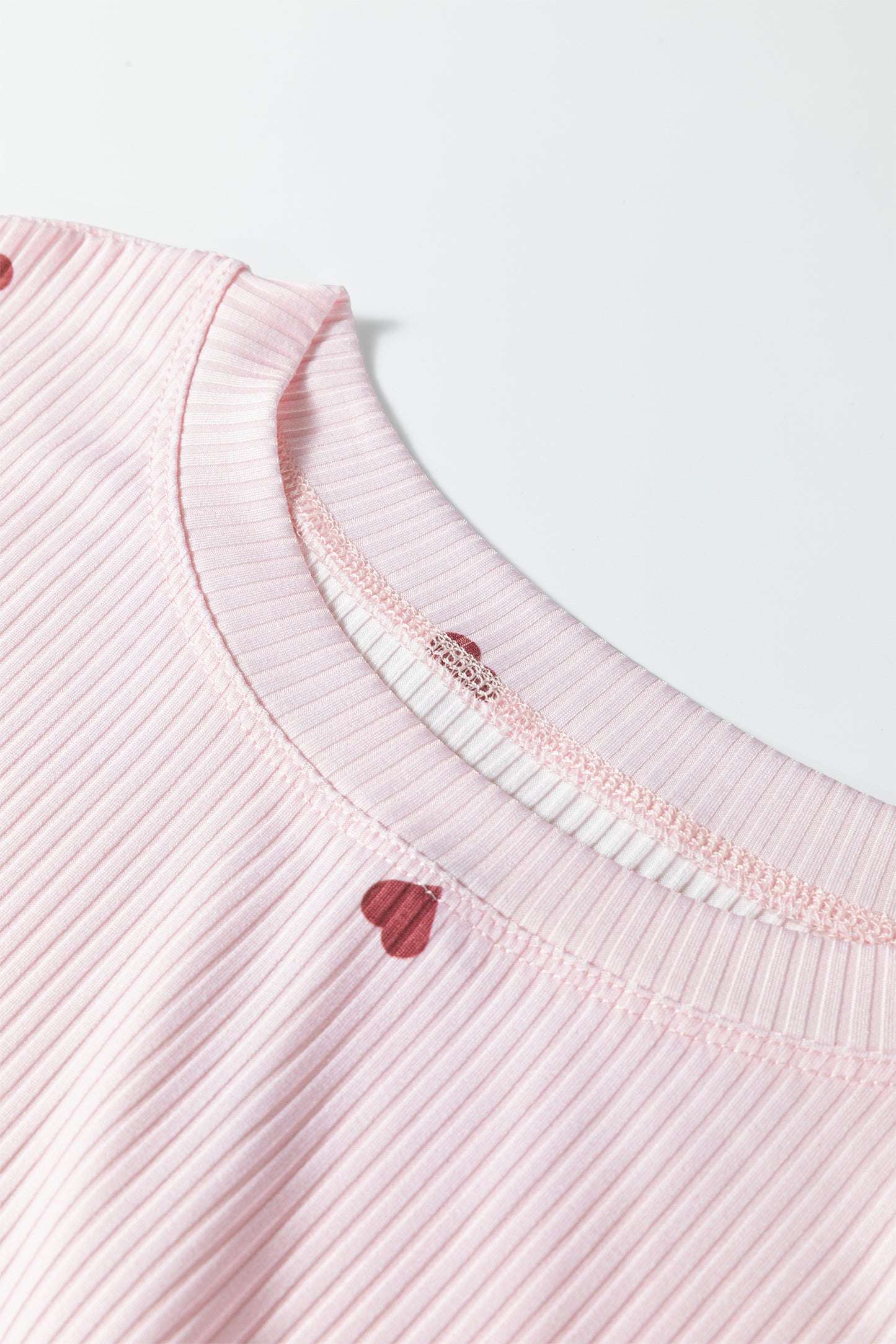 Valentine Heart Ribbed Top and Shorts Lounge Set