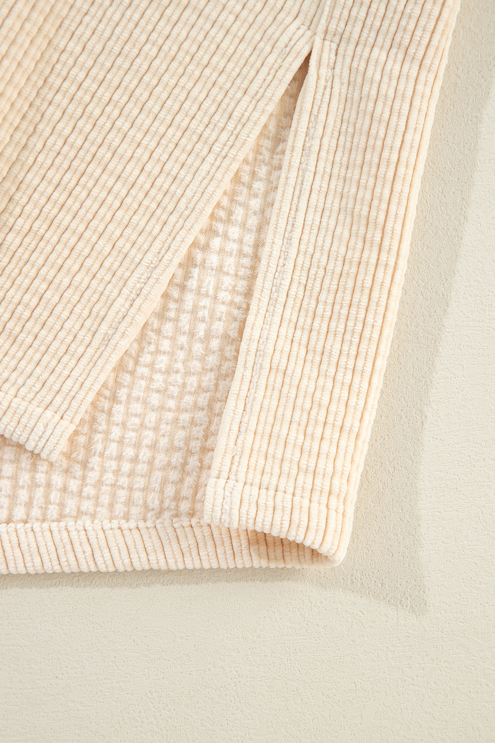 Solid Corduroy Button-Up Pocketed Shacket