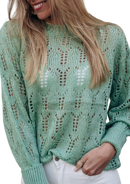 NEW! Patterned Pointelle Knit Sweater