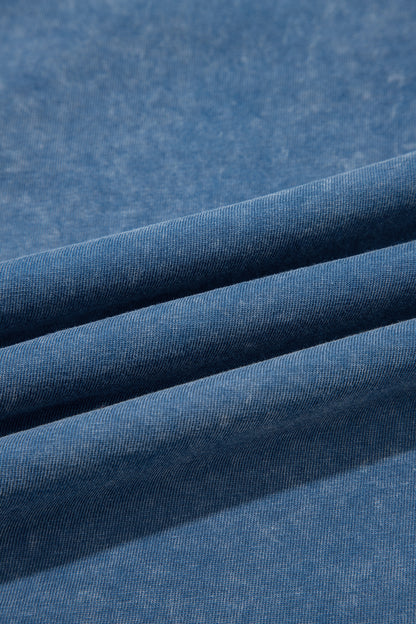 Mineral Wash Seam Detail Flared Drawstring Pants