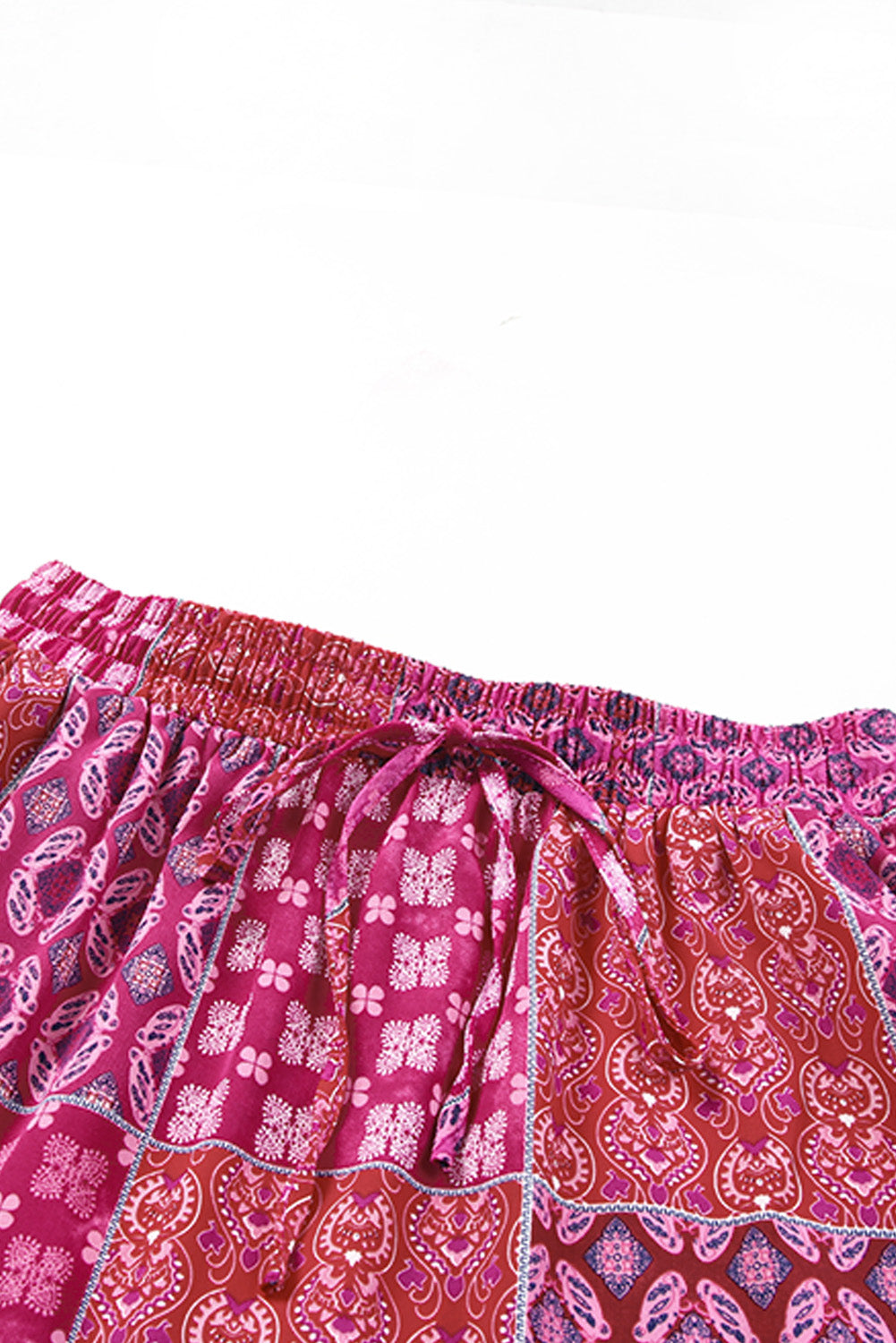 Paisley Ruffle Tiered Pocketed Maxi Skirt