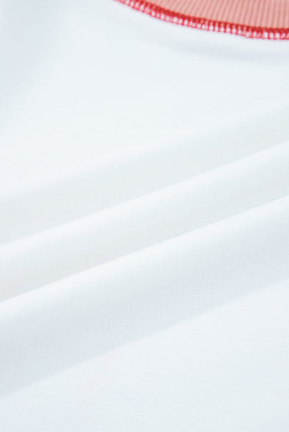 Stripe Colorblock Patchwork Contrast Stitch Sweatshirt