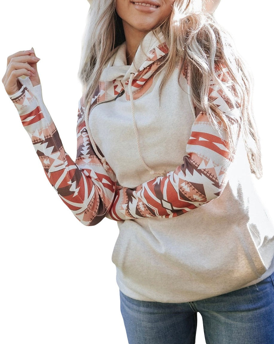 Western Aztec Kangaroo Pocket Hoodie