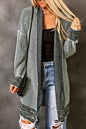 Plaid Knit Open Front Cardigan