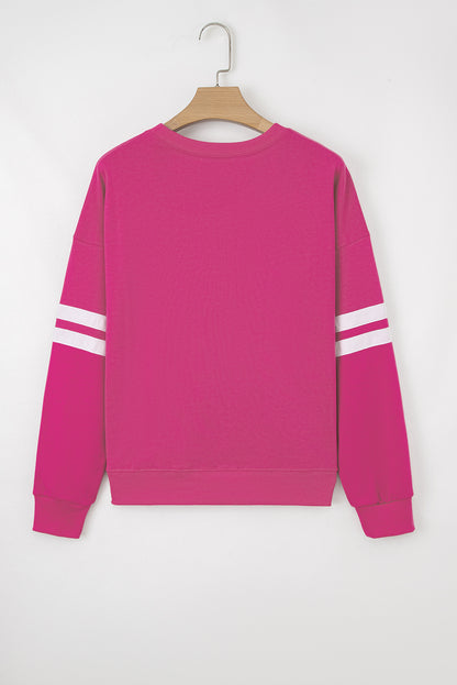 Varsity Stripe Drop Shoulder Oversized Sweatshirt