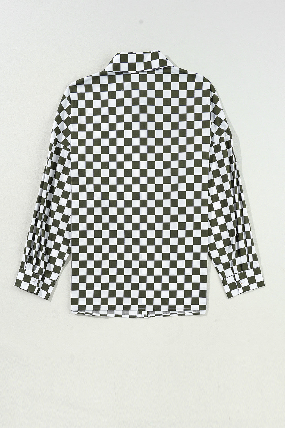 Checker Drop Shoulder Buttoned Shirt