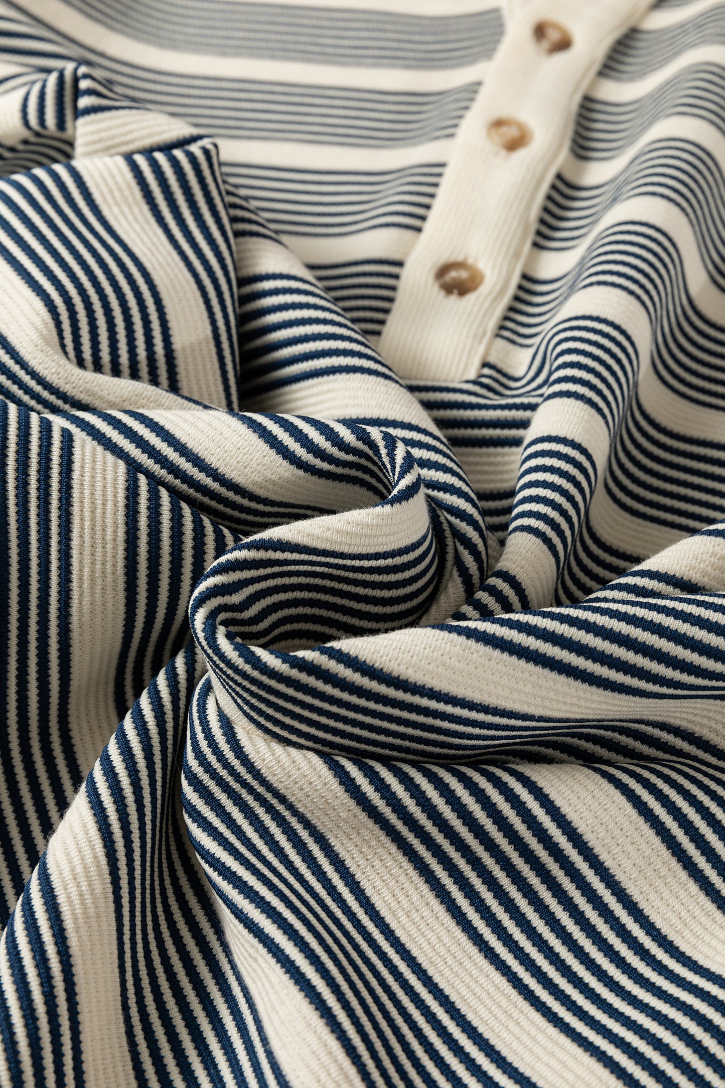 Stripe Ruffle Short Sleeve Contrast Trim Midi Dress