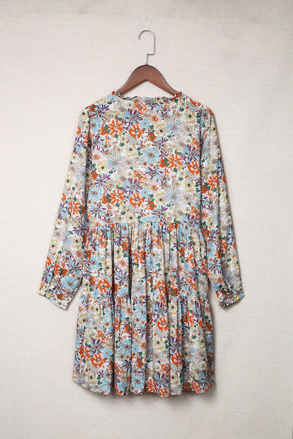 Floral Button Front Shirt Dress