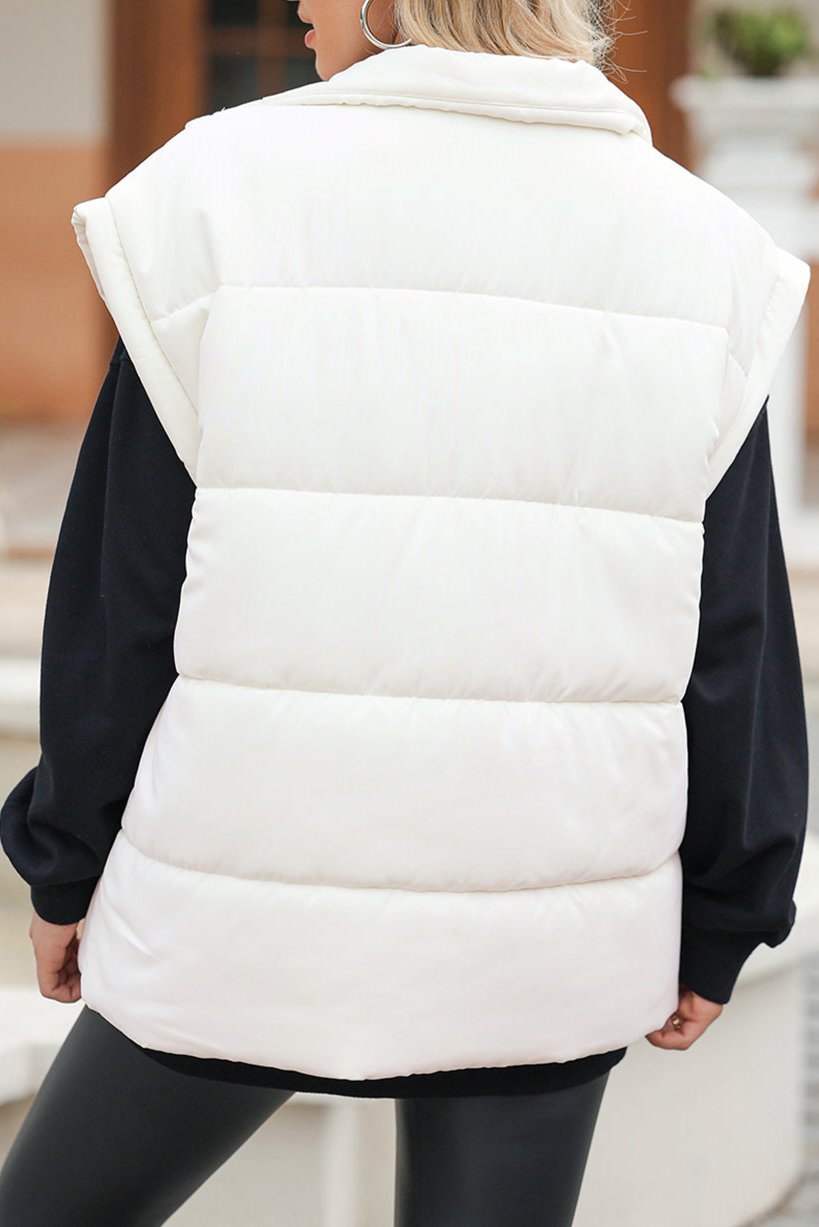 Zipper Stand Neck Puffer Vest