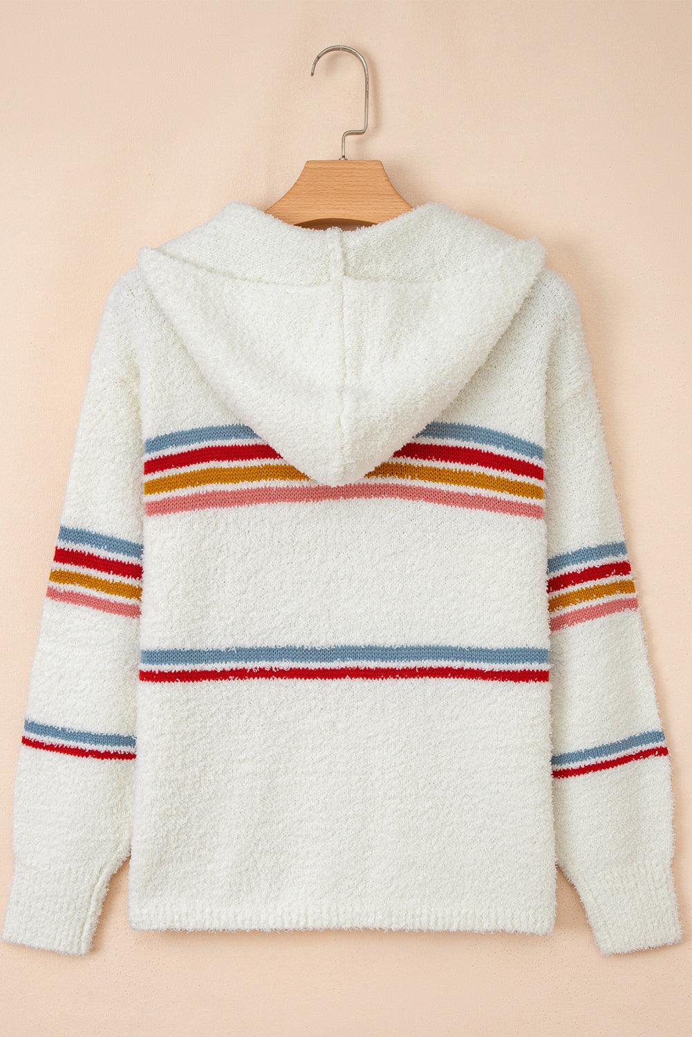 Stripe Colorblock Long Sleeve Hooded Sweater