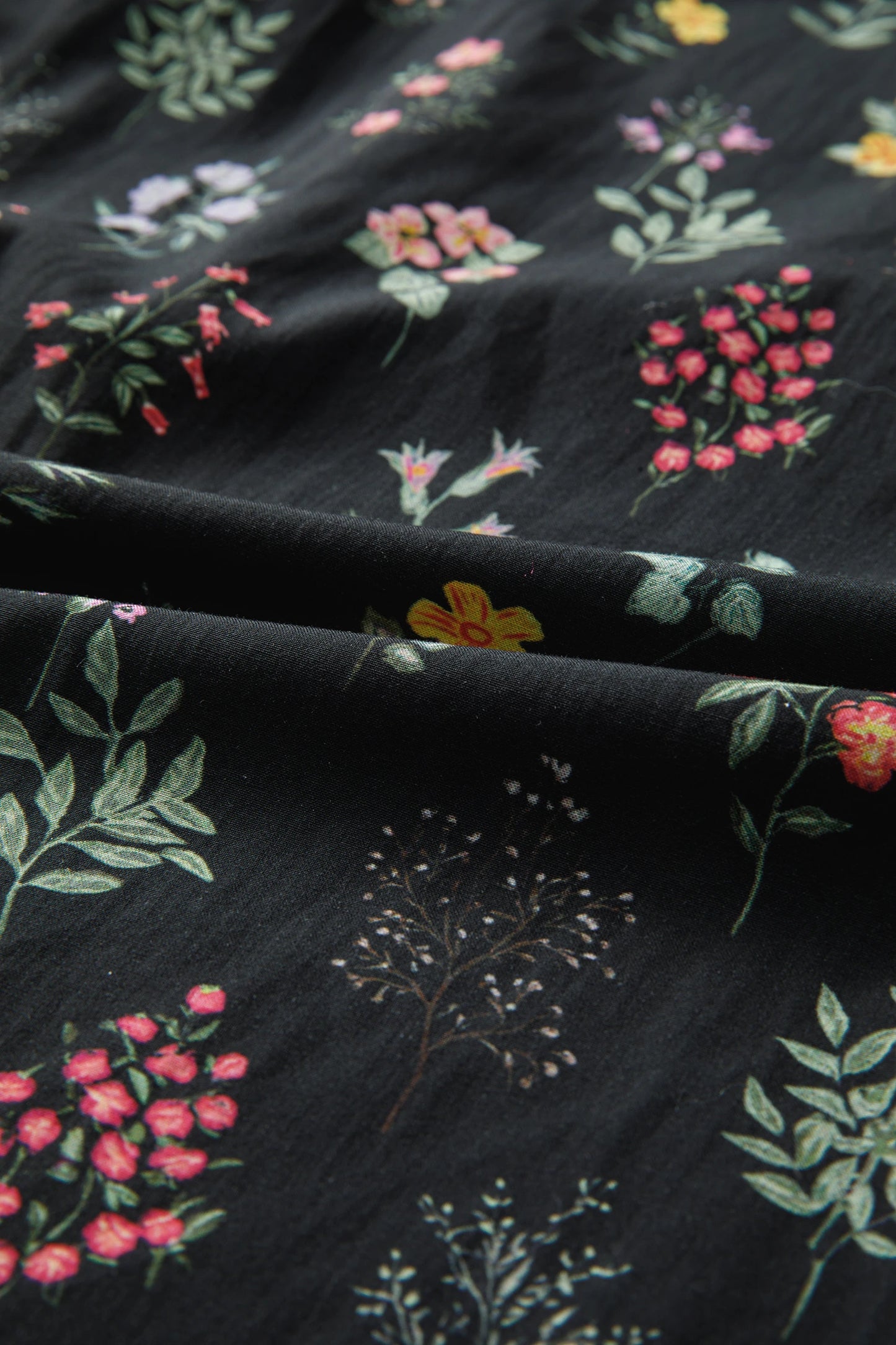 Floral Contrast Frill Trim Short Sleeve Shirt