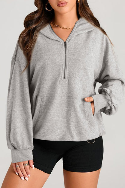 Solid Kangaroo Pocket Oversized Hoodie