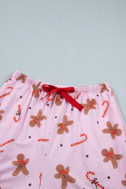 Christmas Gingerbread Top & Shorts Pajama Set