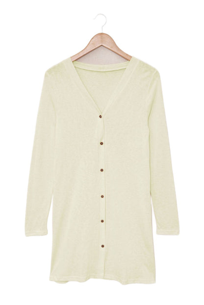 Button Front V-Neck Cardigan