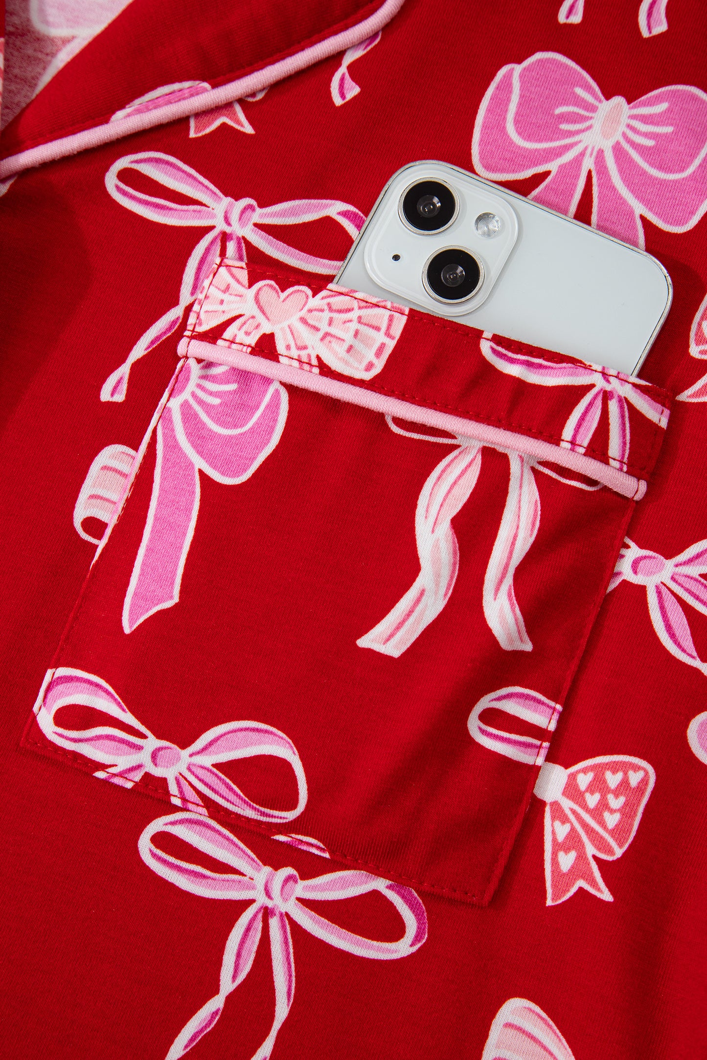 Bow Tie Shirt and Pants Pajama Set