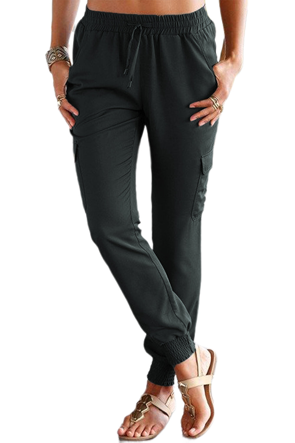 Drawstring Waist Pocketed Jogger Pants