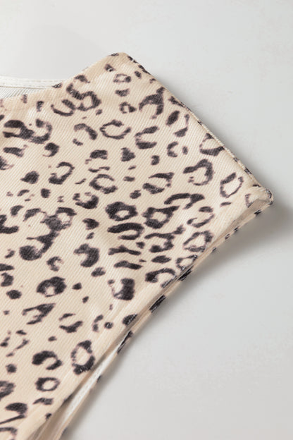 Leopard Side Tie Sleeveless Top