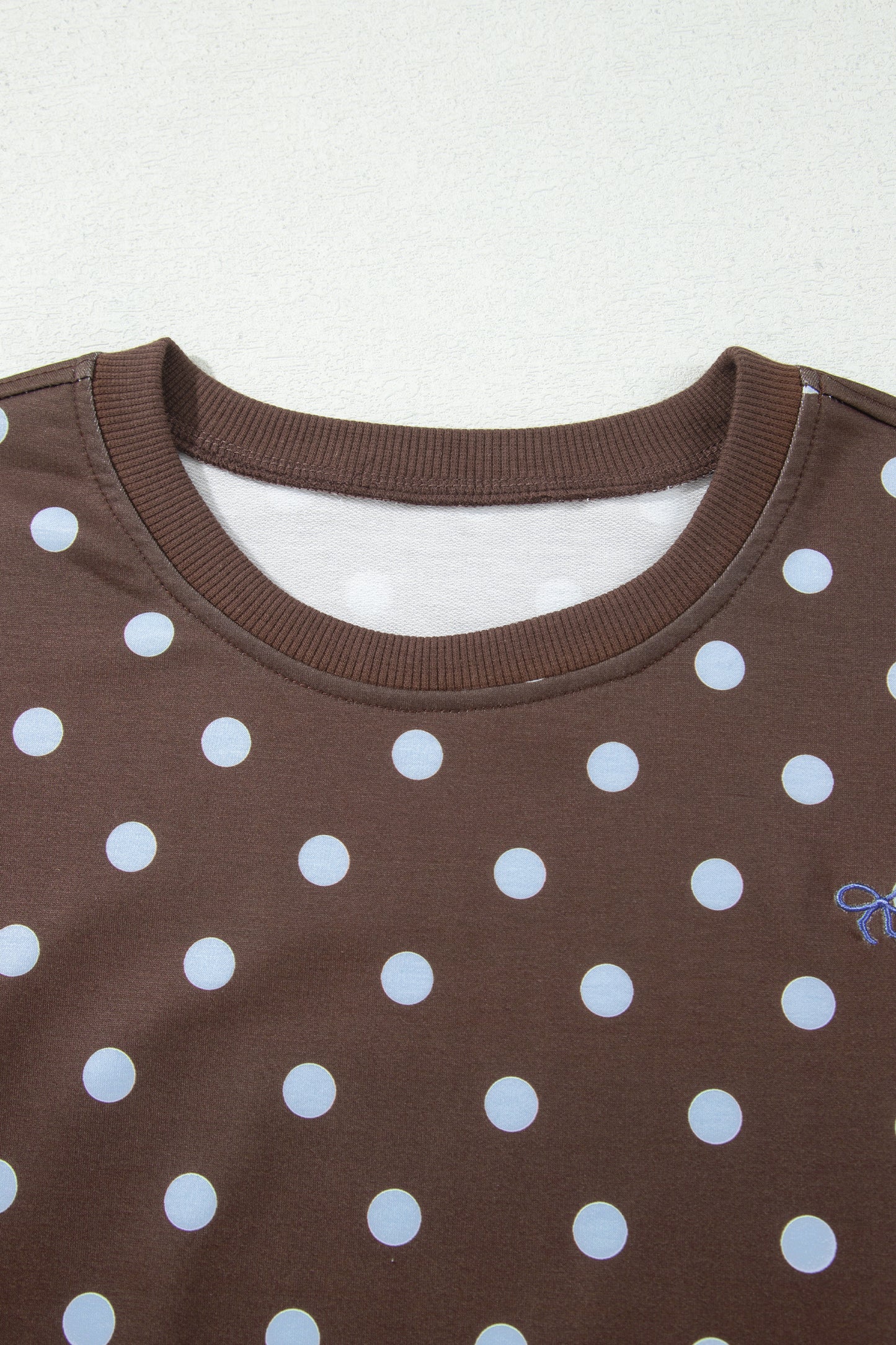 Polka Dot Long Sleeve Pullover & Bow Skort Set