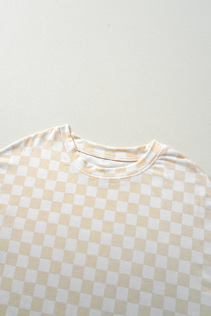 Checker Long Sleeve Top and Pants Lounge Set