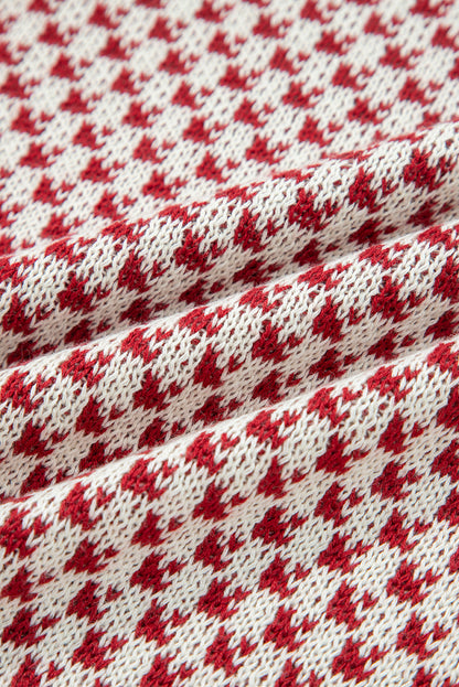 Dotted Colorblock Lantern Sleeve Sweater