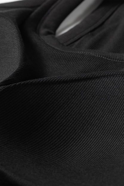 Solid Ribbed Knit Padded Tank Top