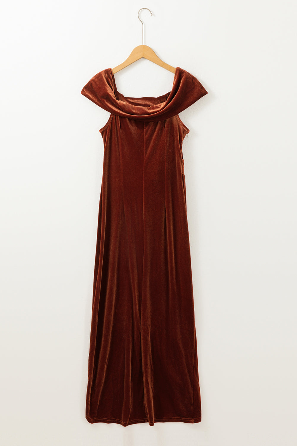 Velvet Off Shoulder Wrap Dress