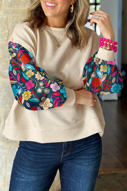 Floral Colorblock Long Sleeve Top